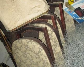 Folding Mahogany Vintage Chairs 