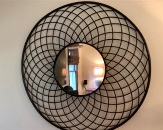 Metal and mirror wall decor