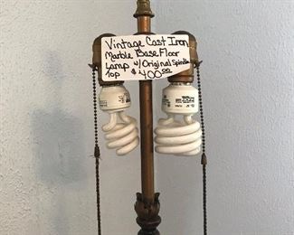 Brass Light fixture with original Finial