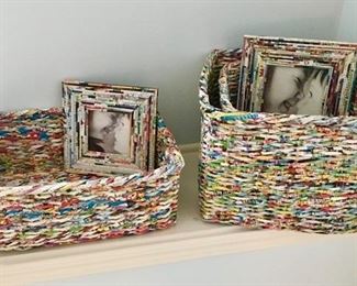 Baskets and picture frames made from paper