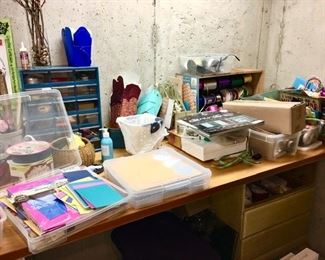 A large collection of craft supplies, craft paper, etc ,  Some items in picture are sold