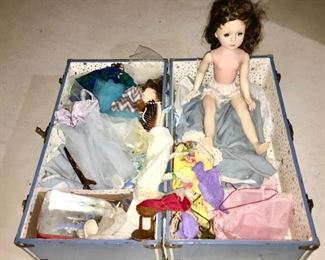 Madam Alexander doll, clothing and case