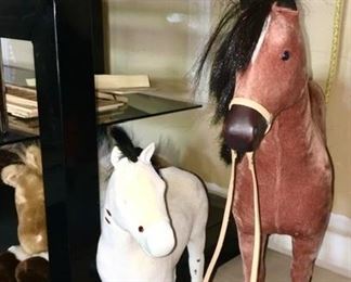 American Girl horses (white horse missing one eye)