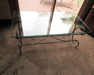 glass and metal table