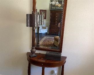 Mirror with Entry Table $125.00;  Tissue Holder $6.00