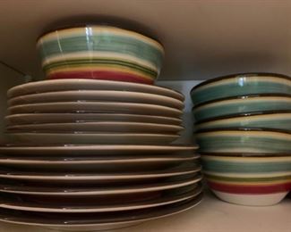 colorful stoneware set