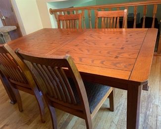 Wood dining table and chairs