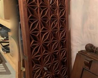 Wood 4 panel screen