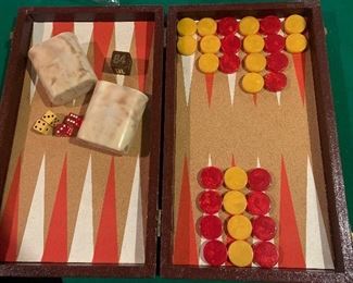 Vintage backgammon game