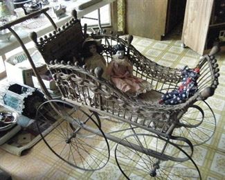 In the olden days, people will call this a go-cart. Push the baby down the street in a go-cart. This one is BIG! and in good condition. 