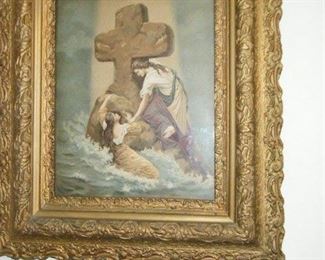 Vintage art in frame