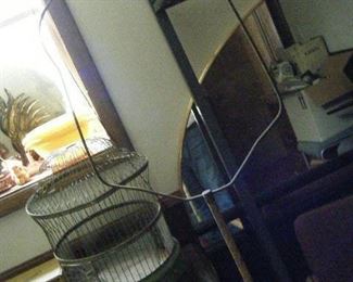Antique birdcage with stand
