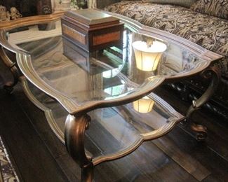 Brass and Glass Coffee Table.