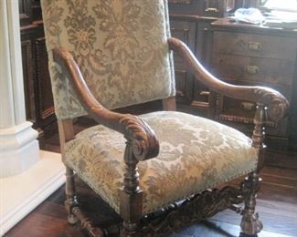 A pair of Louis XIII style Armchairs.