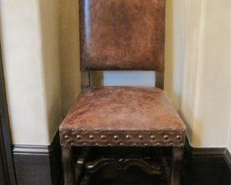 Leather side chair.