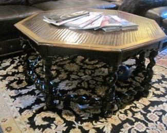 Octagonal Coffee Table with barley twist legs and stretchers.