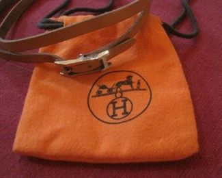 Hermes Leather Wrap Bracelet.