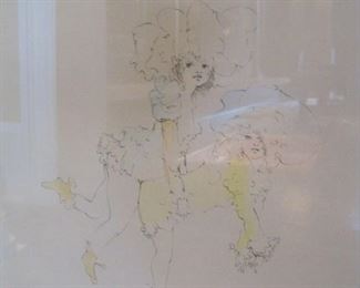 1 of 4 works by listed artist  Leonore Fini.  (1907 –1996). Leonor Fini is considered one of the most important women artists of the mid-twentieth century, along with Leonora Carrington, Frida Kahlo, Meret Oppenheim, Remedios Varo, and Dorothea Tanning – most of whom Fini knew well. 