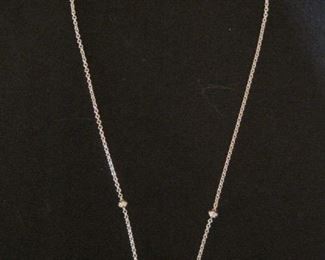 Aaron Basha : 18K White Gold 16" Chain with 4 diamond barrels; .16 cts