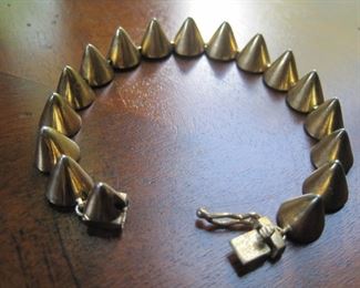 EDDIE BORGO: Sterling Silver Cone Link Chain Bracelet.