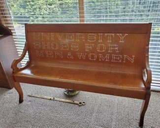 Great antique advertising bench
