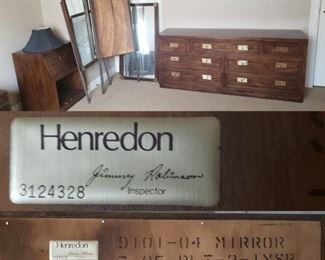 Henredon dressers, mirrors, nighstands
