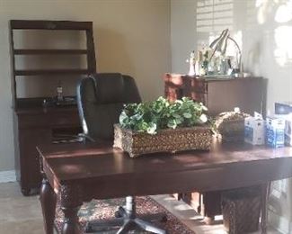 desk, office supplies