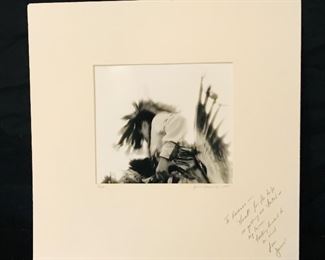 Spirit Dancer by Janis Schwartz, 1972. Photo print #2 of 100, 13" x 13" including mat. Inscribed by the artist to Raeanne.