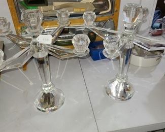 Shannon crystal candleabras