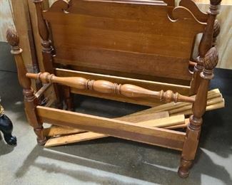 2 twin beds with rails