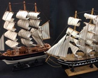 (3) WOOD MODEL SHIPS, HANDCRAFTED 13’’L 