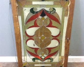 VINTAGE STAINED GLASS CABINET DOOR