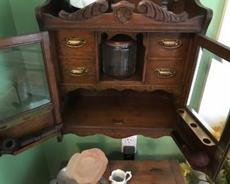 Wall pipe cabinet with original humidor