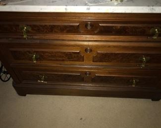 Eastlake Victorian dresser with marble top