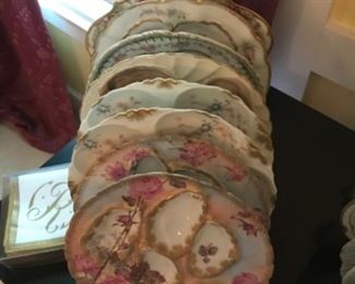  Collection of Oyster plates.  Limoge & Haviland