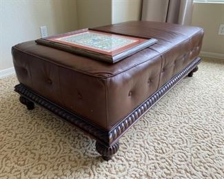 Leather ottoman