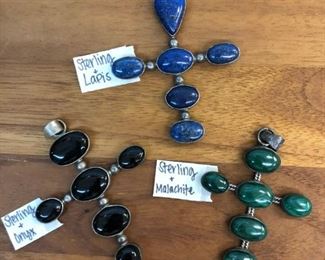 Sterling, Onyx, Malachite, Lapis 