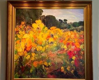 "Flowers" original oil painting by Ramon Vilanova