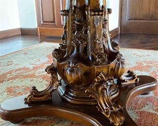 Dining table carved pedestal