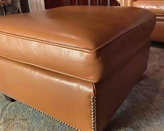 vintage leather ottoman, Reborn Antiques