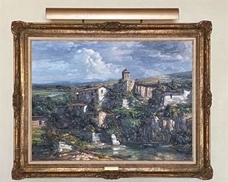 Original Oil painting of Mediterranean Countryside by Jose Vives-Atsara