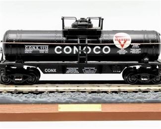 Conoco General Purpose Riveted Tank Car Circa 1934 on Display Pedestal Bank