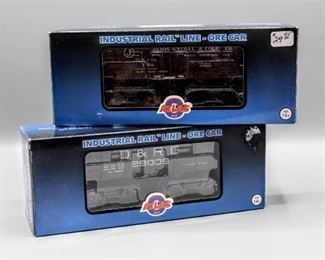 (2) In Box Industrial Rail Line-ORE Cars By ATLAS 106102-1 #160 AND 106101-2 #29009