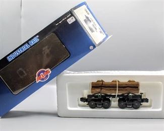 ATLAS In Box Industrial Rail Line-ORE Car 1004007-1 Skeleton Log Car Birch Valley - Road #100
