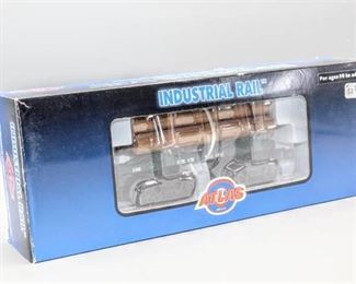 ATLAS In Box Industrial Rail Line-ORE Car 1004007-1 Skeleton Log Car Birch Valley - Road #100