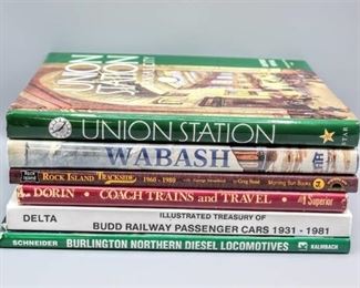 (6) Hardback Coffee Table Books On Trains! Union Station in Kansas City, Coach Trains and Travel, Burlington Northern Diesel, Rock Island, Wabash and MORE!