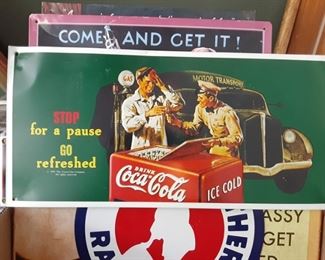 Reproduction Coca-Cola soda sign made of tin