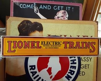 Reproduction Lionel electric trains sign made of tin