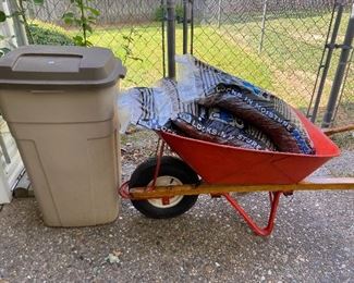 Nice wheelbarrow and new bags of mulch.
