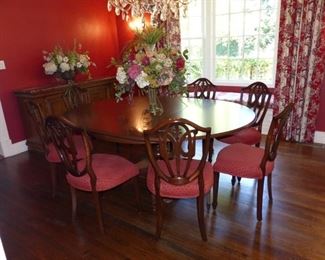 Mahogany dining table with 8 chairs